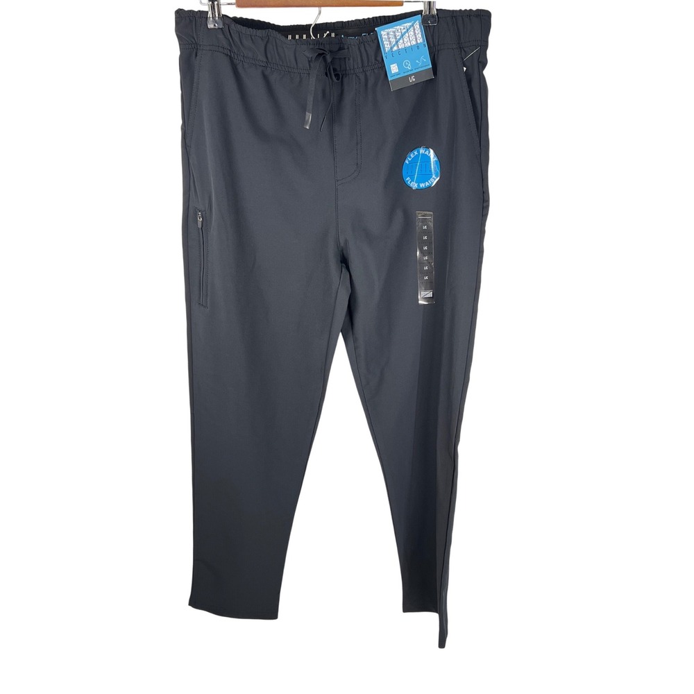 Vection Active Flex Mens Joggers Black Quick Dry Stretch Pants Large NWT